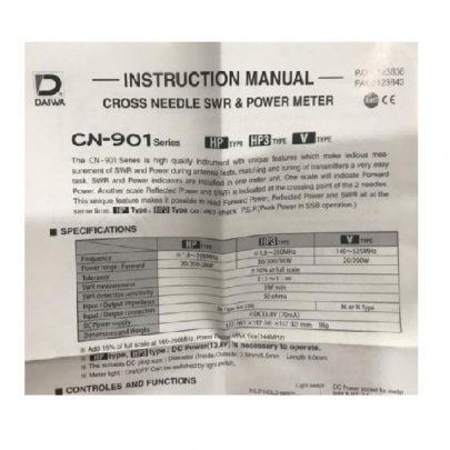 SWR Meter dan Power Meter Daiwa CN-901HP3